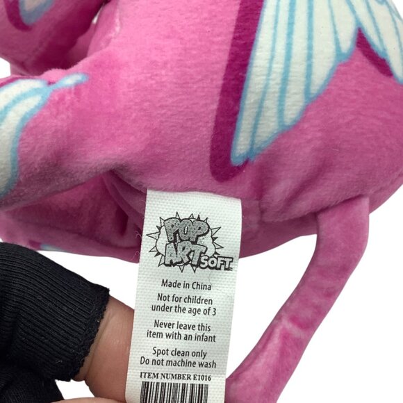 Pop Art Soft Pink Elephant Plush Toy Angel Wings Stuffed Animal 7"x4.5" - Picture 5 of 8